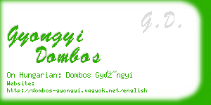 gyongyi dombos business card